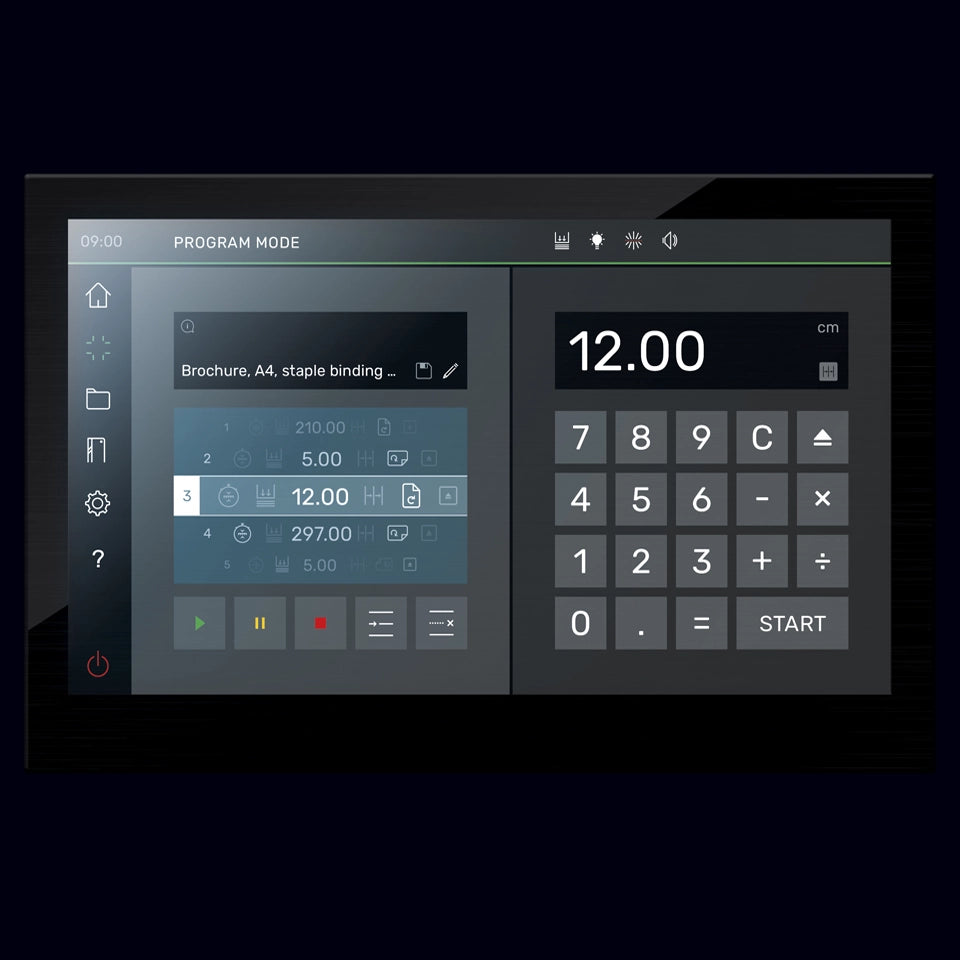 15.6-inch multi-touch control display on Triumph Speedcut 68 paper cutter