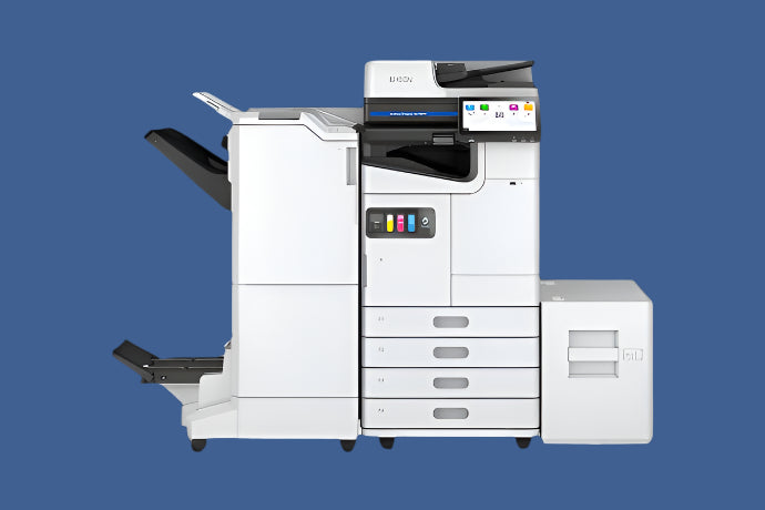 Epson AM-C5000 head on booklet finisher high capacity tray