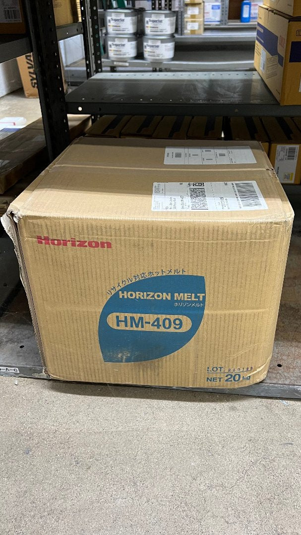 Horizon HM-409 Side Adhesive – 20kg Box of Industrial Binding Hotmelt for Horizon Equipment