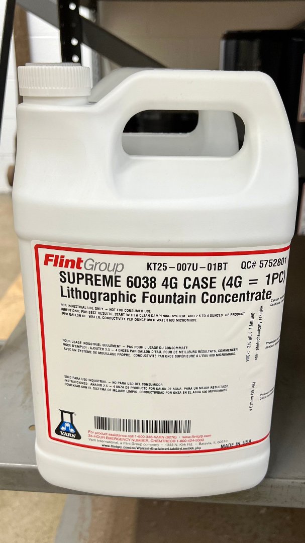 Flint Group Absolute 6036 Alcohol Substitute – 1-Gallon Jug of Lithographic Fountain Concentrate for Industrial Use