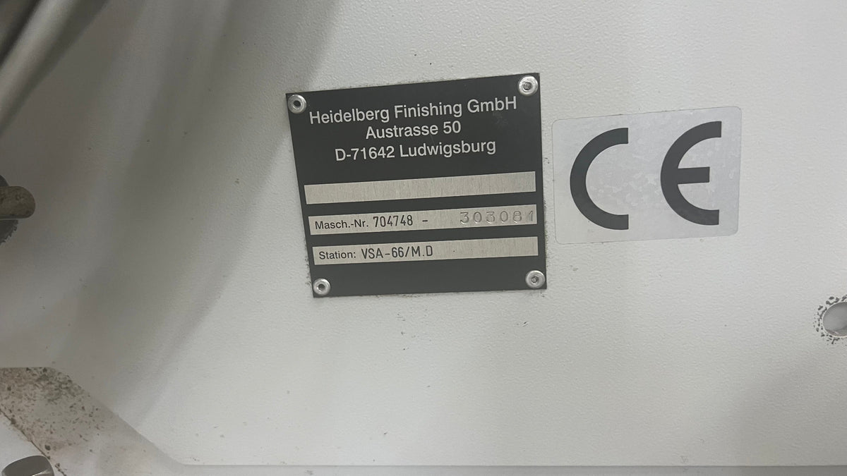Used Heidelberg Stahlfolder VSA-66/M.D Serial Plate