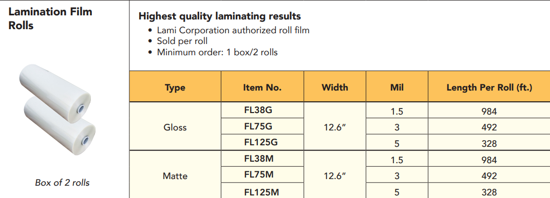 Revo Flex Laminate Specifications