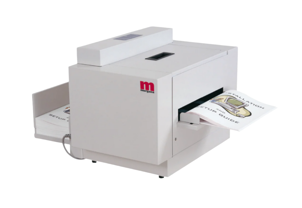 Morgana 104 SquareFold module producing professionally squared booklets with flat spine finish