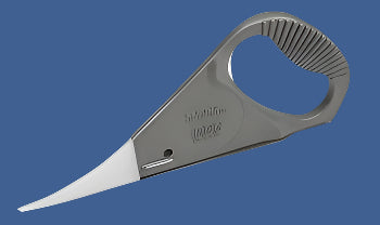 Renz Wire Opener tool for wire binding, featuring an ergonomic handle and curved metal blade.