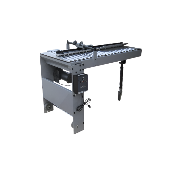 Baum Milt 20 Transfer Conveyor with motorized rollers and adjustable side guide for smooth paper handling and transport