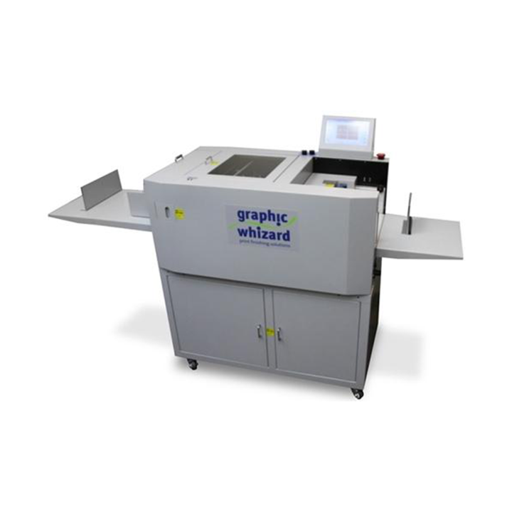 Graphic Whizard PT 335SCC multi-function finishing system with touchscreen interface and infeed/output trays