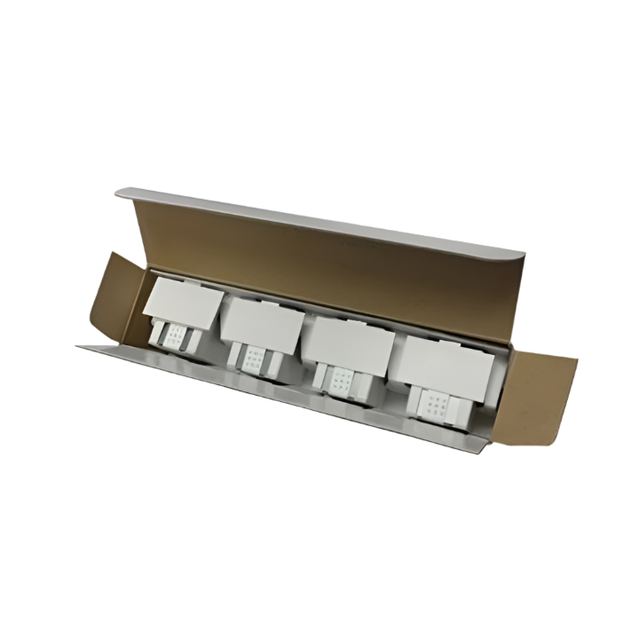SPF 9 staple cartridge box containing four replacement staple units for saddle stitchers and booklet makers, shown open on white background