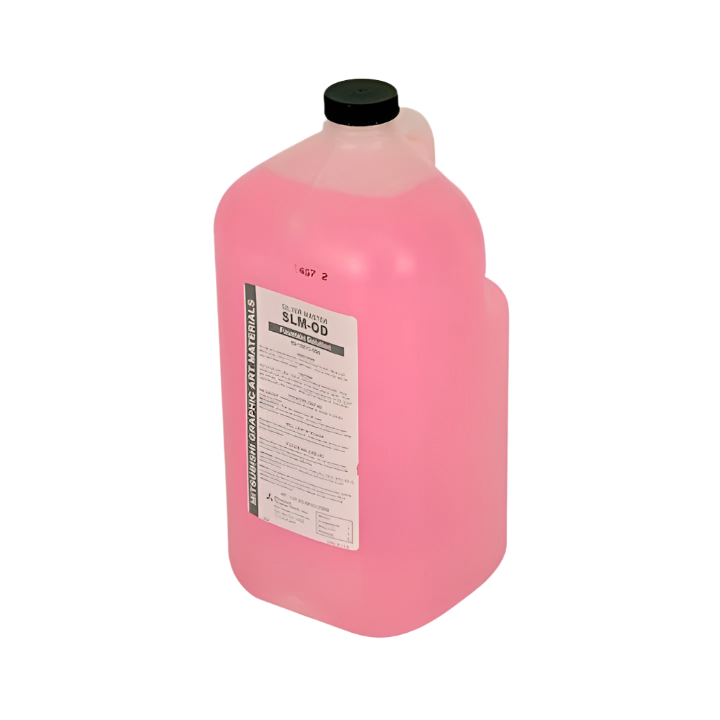 Silver Masters SLM-OD Fountain Solution – 1-gallon container of premium pink lithographic press chemistry for offset printing systems.