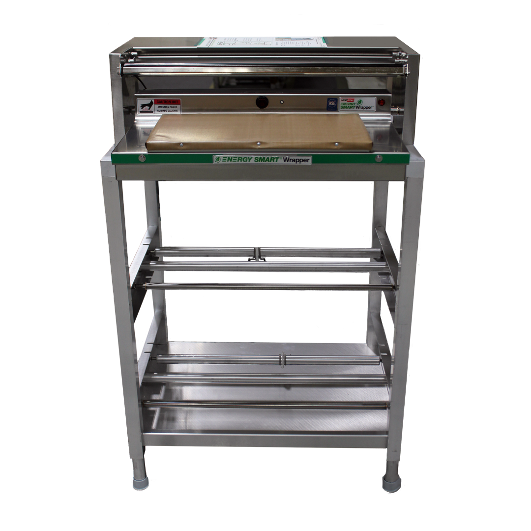 Heat Seal Energy Smart 200ES Floor Model Wrapper with integrated stand and heated pad for packaging
