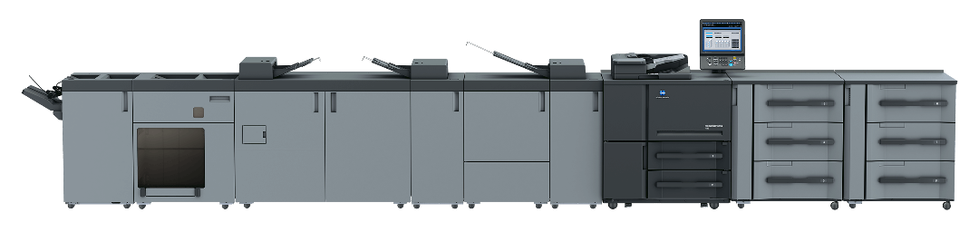 Konica Minolta AccurioPress C7120 digital color press with high-speed output, inline finishing, and advanced media handling for professional production environments.