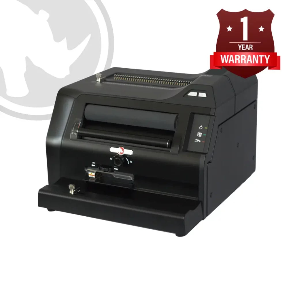 Rhin-O-Tuff CBS3000 Coil Binding System with warranty documentation — Mid-State Litho