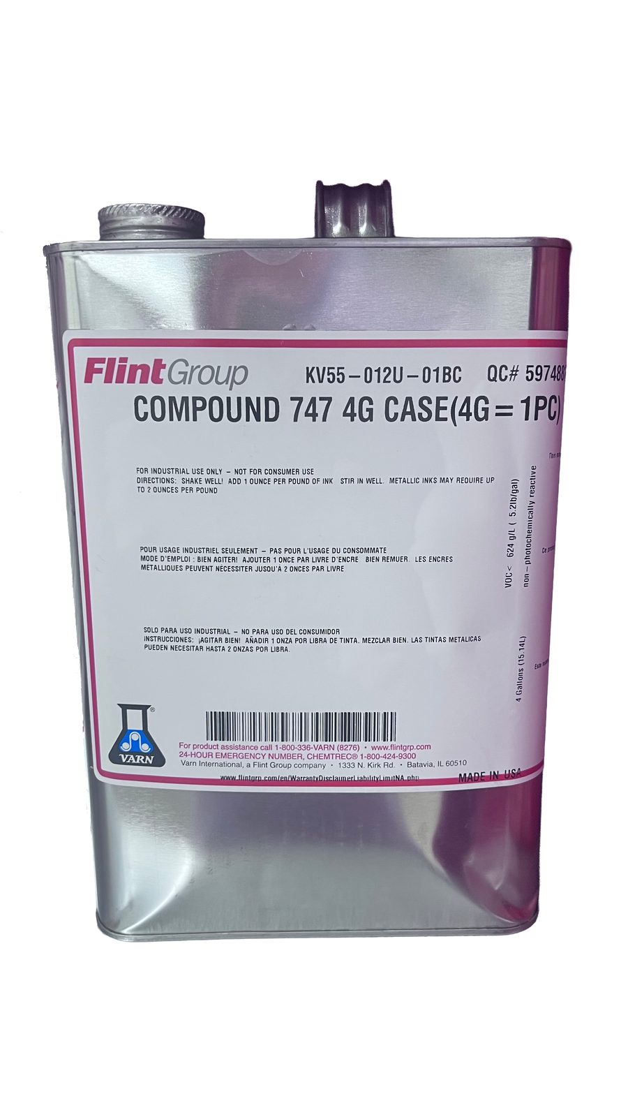Flint Group Compound 747 Tack Reducer 1-gallon metal container for offset printing ink additives
