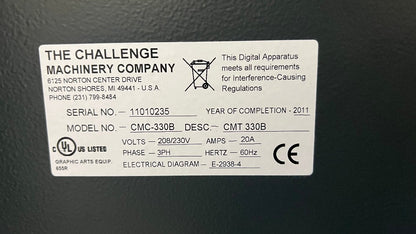 Challenge CMT 330 TC Serial Plate