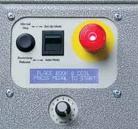 LCD screen that guides operator through machine setup & operation