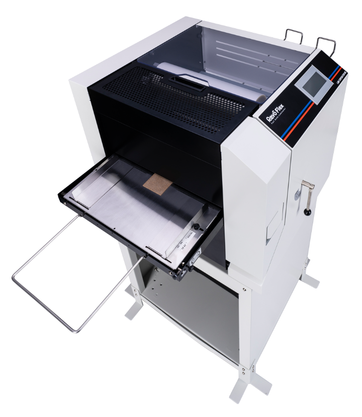 Revo Flex automatic laminator with touchscreen control and included stand for high-efficiency lamination