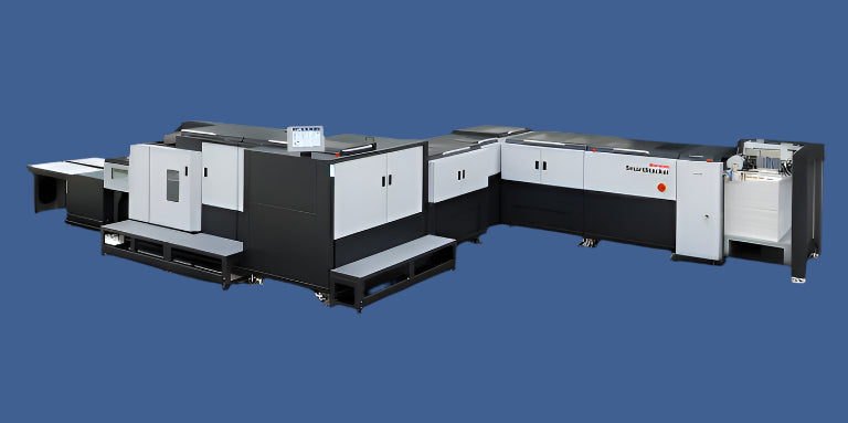 SmartStacker Digital B2 Finishing System with modular inline configuration for automated sheet cutting, stacking, and sorting.