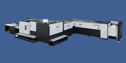 SmartStacker Digital B2 Finishing System with modular inline configuration for automated sheet cutting, stacking, and sorting.