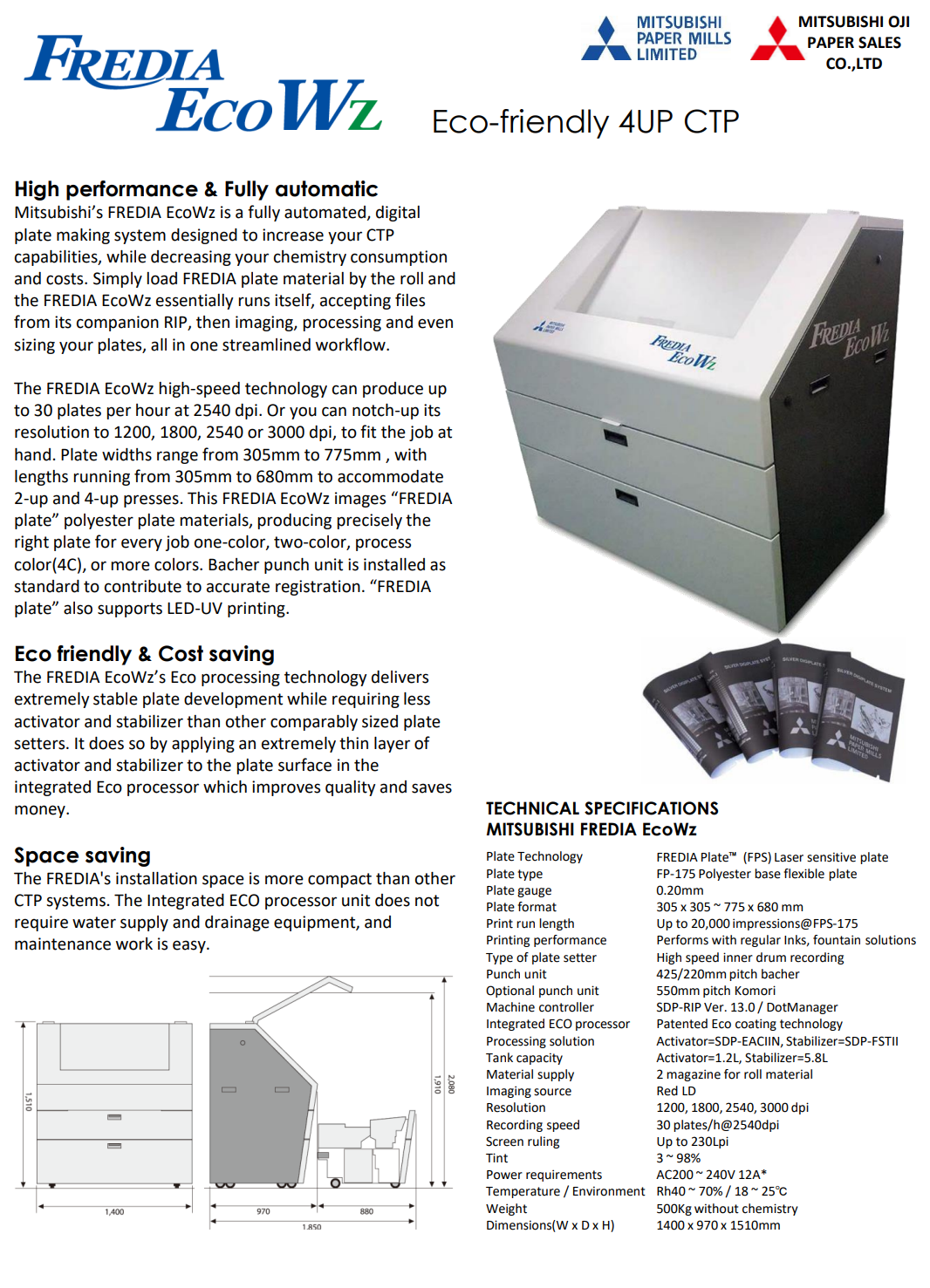 Fredia EcoWz 4UP CTP Spec Sheet