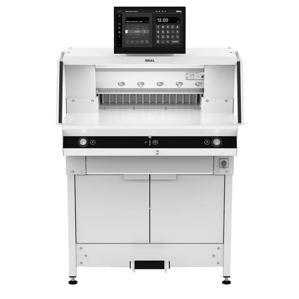 MBM Triumph Speedcut 56 Programmable Paper Cutter with Touchscreen Display, Precision Backgauge, and Cabinet Base — No Side Tables