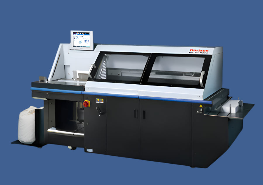 Standard Horizon BQ-280 fully automated single-clamp perfect binder with touchscreen control and enclosed binding area