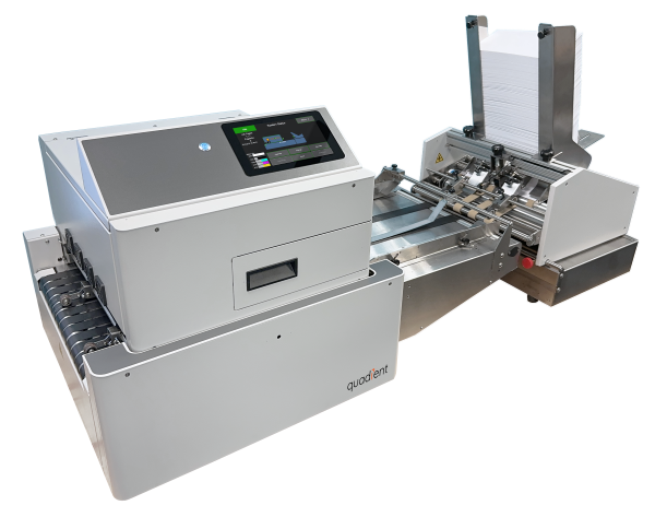 Quadient MACH 7 color inkjet envelope printer with HP Thermal Inkjet 4.0 technology and AccuTrak feeding system at Mid-State Litho