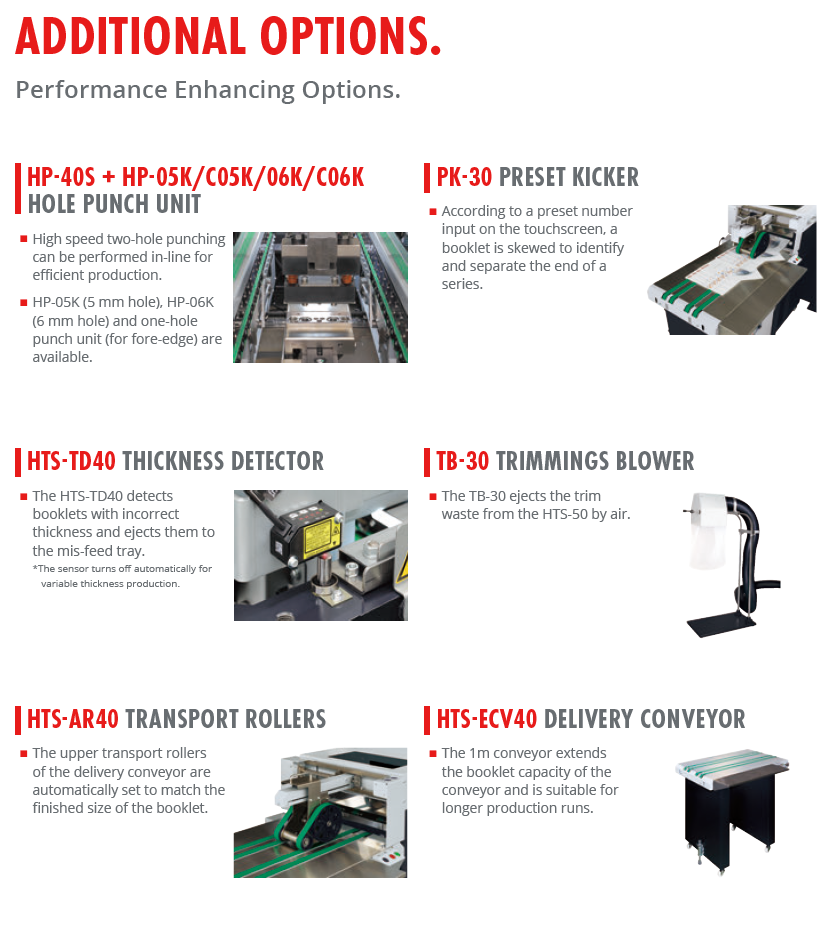 Horizon StitchLiner Mark IV Saddlestitch Bookletmaking Machine Additional Options